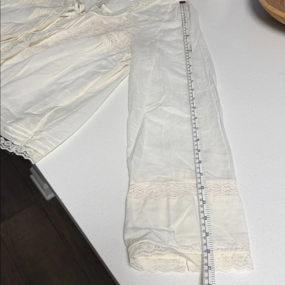 Free People Forevermore Long-sleeve Lace Detail Blouse NWOT - Picture 15 of 16